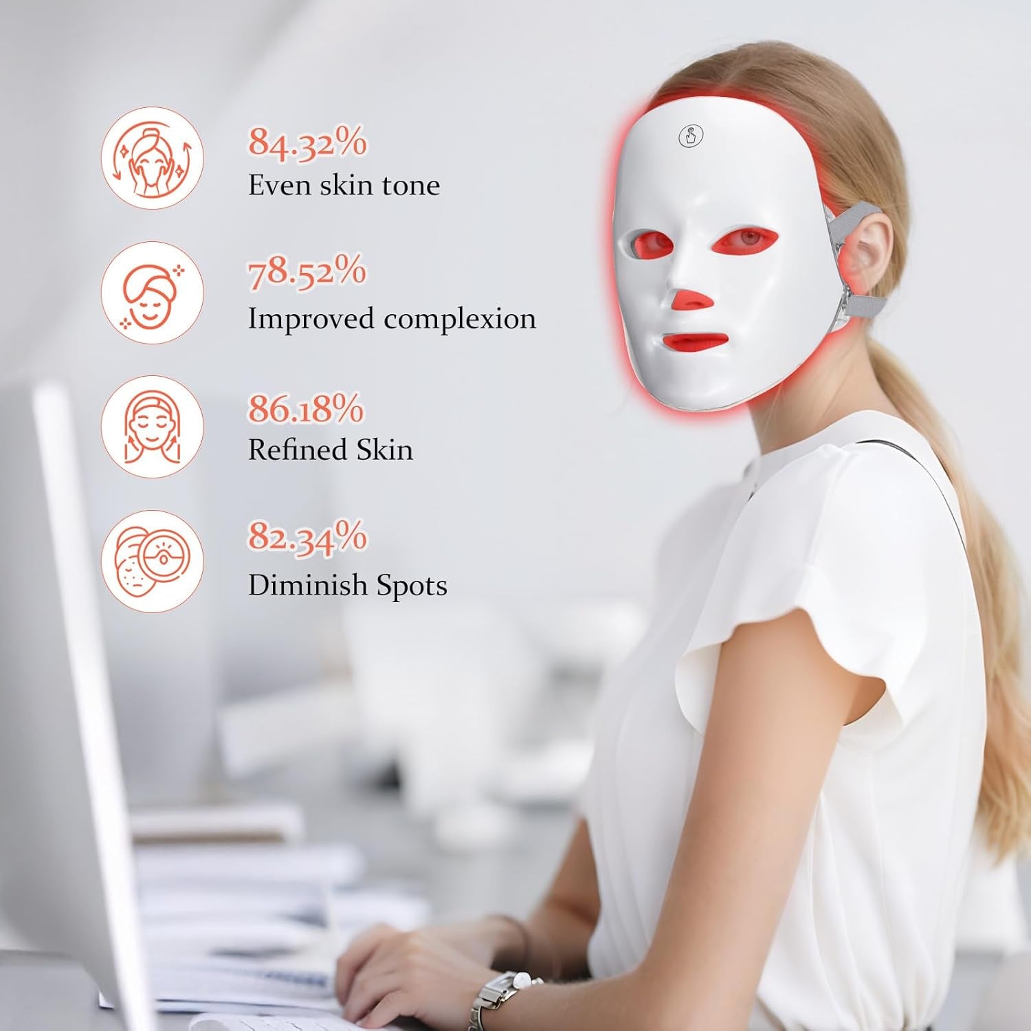 LED Face Mask - Red Light Therapy Face Mask for Skin Rejuvenation, 7 Color LED Light Therapy Facial Mask with Collagen Boost, Anti-Aging, and Acne Treatment, At-Home Beauty Device for Glowing Skin