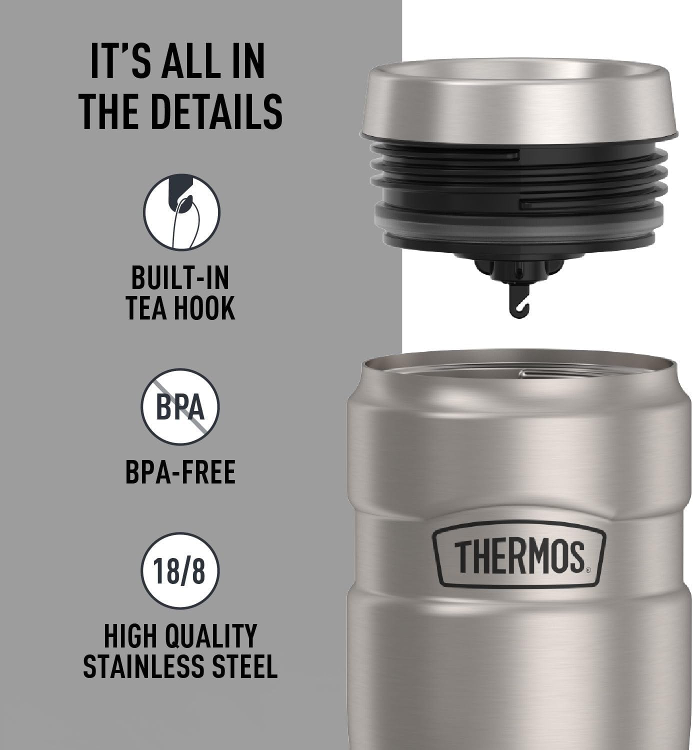Stainless King Vacuum-Insulated Travel Tumbler, 16 Ounce, Matte Steel