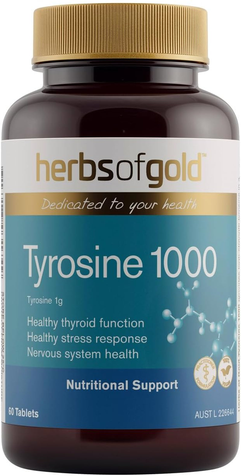 Tyrosine 1000 60 Tablets, Multicolor