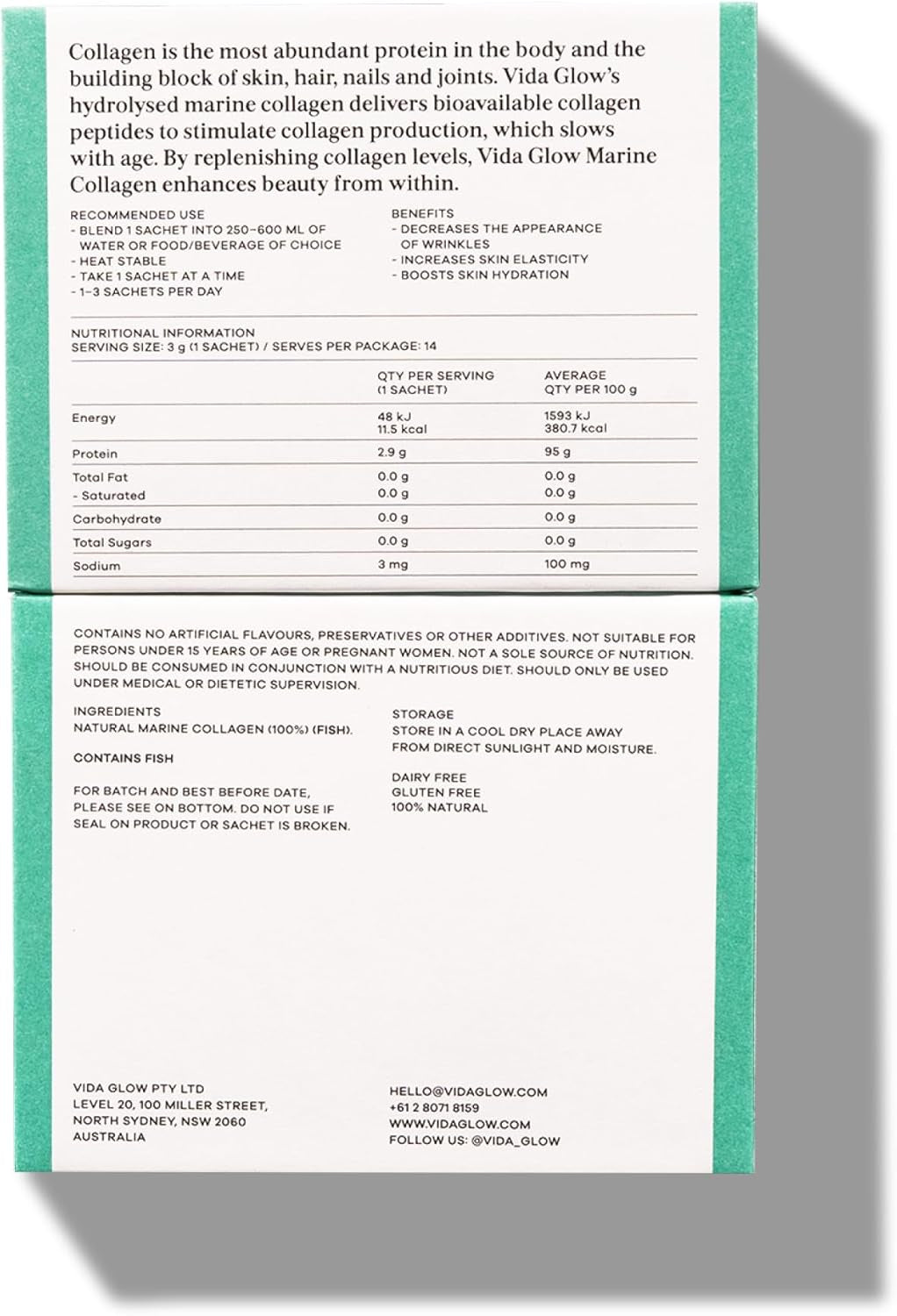 - Natural Hydrolysed Marine Collagen Sachets | Promotes Glowing Skin + Smothes Fine Lines (Original, 14 Sachets)