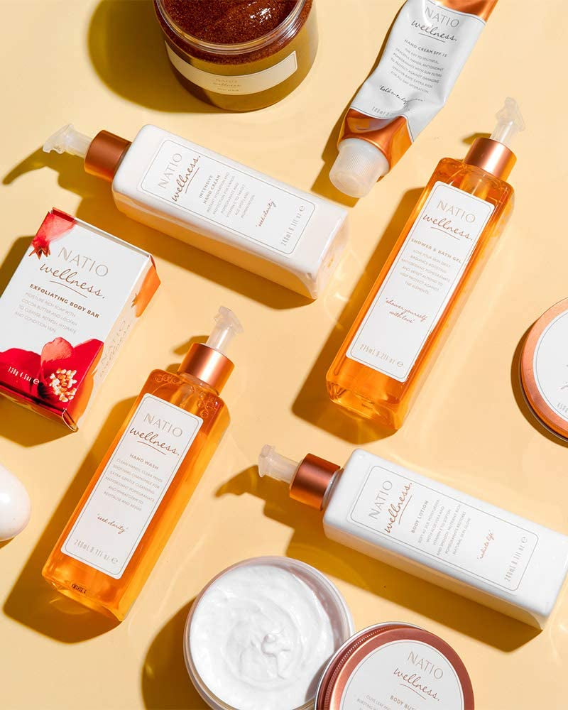 Australia Wellness Shower & Bath Gel 275Ml - Pomegranate, Sweet Almond, Honey & Coconut Body Wash - Hydrating, Cleansing & Replenishing - Made in Australia