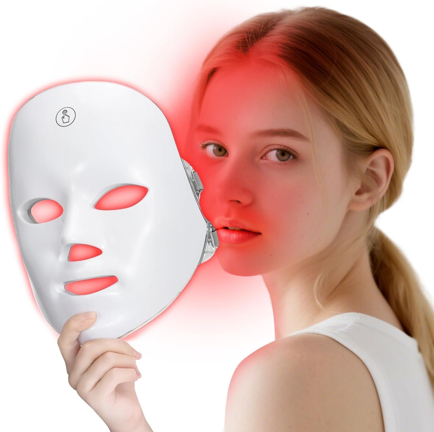 LED Face Mask - Red Light Therapy Face Mask for Skin Rejuvenation, 7 Color LED Light Therapy Facial Mask with Collagen Boost, Anti-Aging, and Acne Treatment, At-Home Beauty Device for Glowing Skin