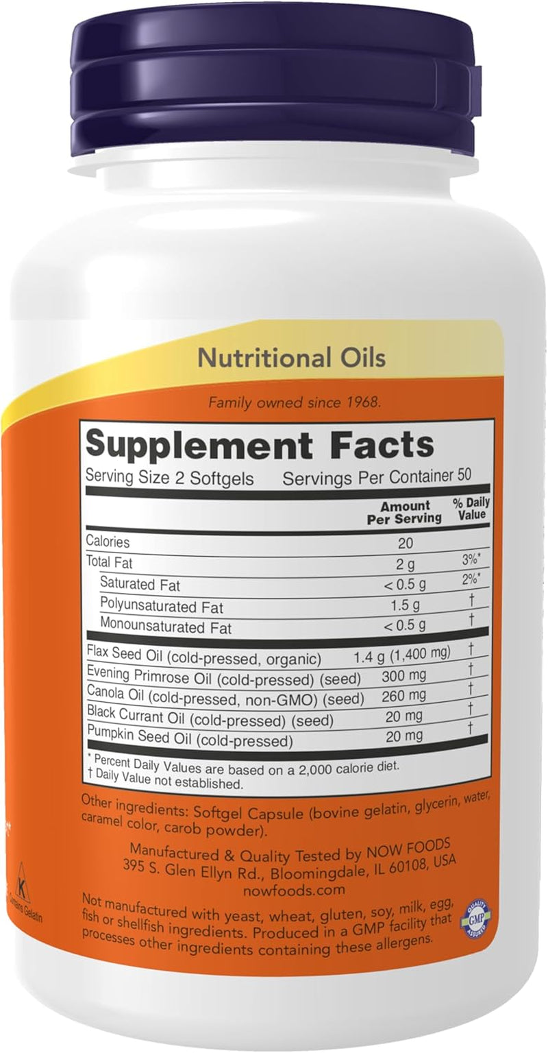 Supplements, Omega 3-6-9 1000 Mg with a Blend of Flax Seed, Evening Primrose, Canola, Black Currant and Pumpkin Seed Oils, 100 Softgels