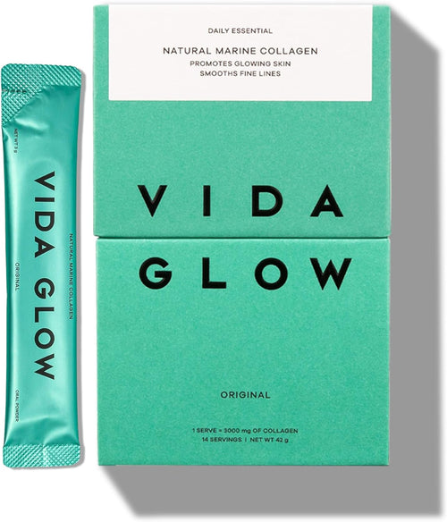 - Natural Hydrolysed Marine Collagen Sachets | Promotes Glowing Skin + Smothes Fine Lines (Original, 14 Sachets)
