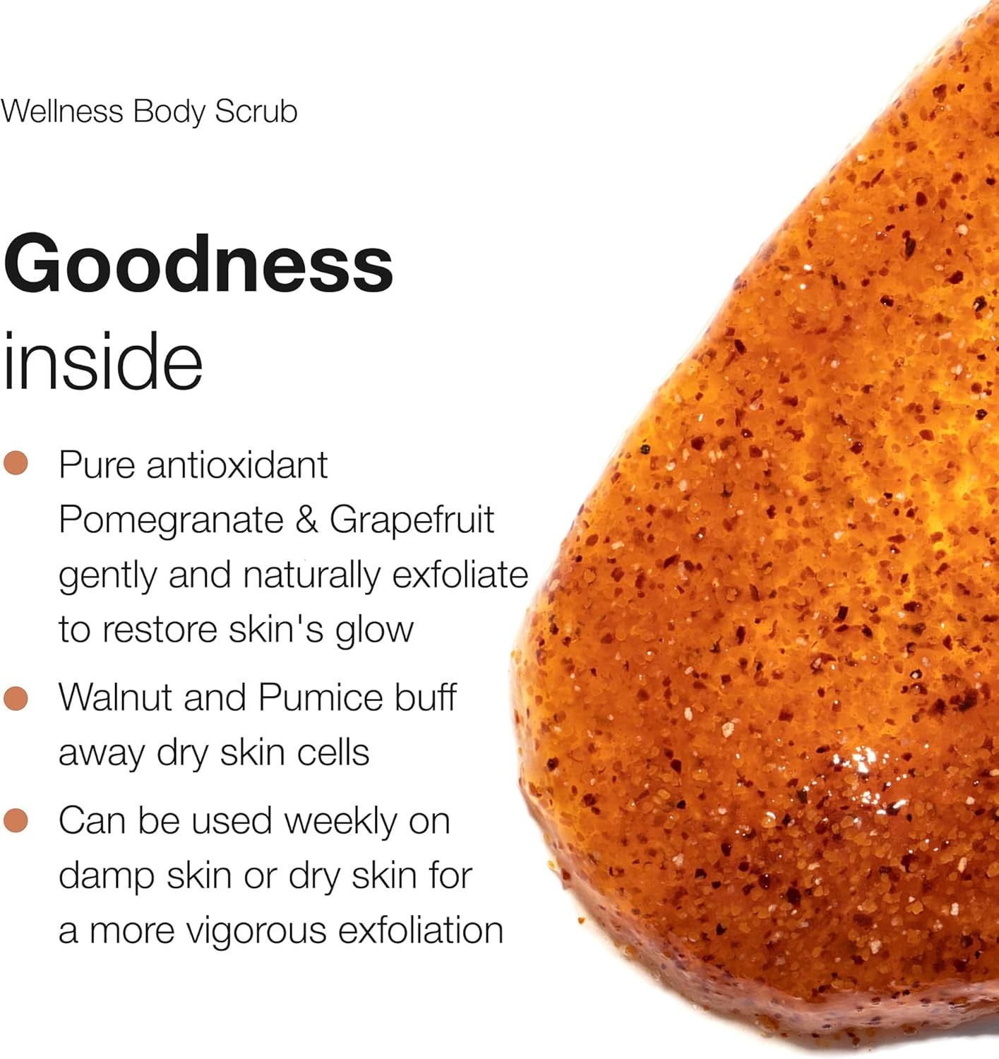 Australia Wellness Body Scrub 450G - Antioxidant Pomegranate Body Exfoliator - Walnut, Pomegranate, Coconut& Pumice Exfoliant - Microbead Free - Made in Australia