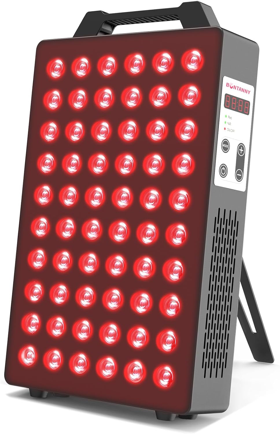 Red Light Device, 660Nm 850Nm Red Light Panel with 60 Pcs Dual Chips Leds, Timer, Hanging Kit & Adjustable Stand for Home Office & Gym, BO-300 (Black)