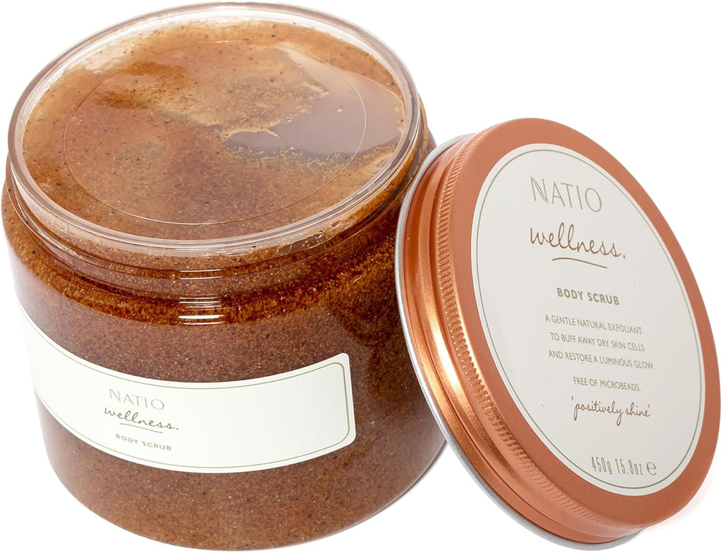 Australia Wellness Body Scrub 450G - Antioxidant Pomegranate Body Exfoliator - Walnut, Pomegranate, Coconut& Pumice Exfoliant - Microbead Free - Made in Australia