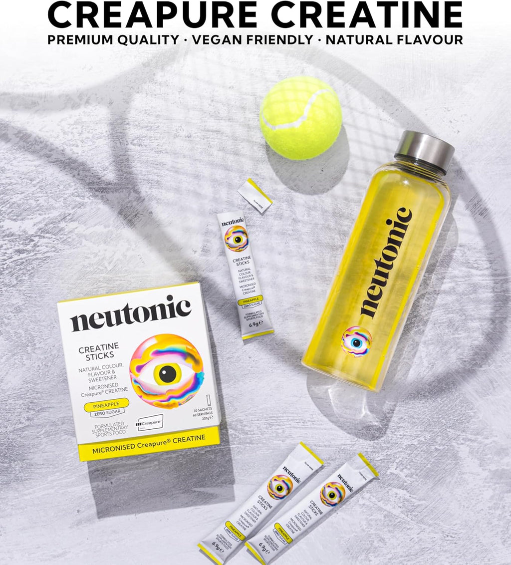 Creatine Monohydrate Sticks | Pineapple Flavoured | 30 Sticks | Premium Micronised Creapure Creatine Powder | Zero Sugar, Vegan | Convenient Travel Packets